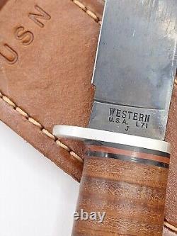 1986 (j) Western Usn Seabee L71 Knife, With Sheath