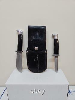 1988/89 Buck Fixed Blade Knife Set 117 With 116 CAPER+103 SKINNER / SHEATH Vintage