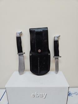 1988/89 Buck Fixed Blade Knife Set 117 With 116 CAPER+103 SKINNER / SHEATH Vintage