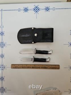 1988/89 Buck Fixed Blade Knife Set 117 With 116 CAPER+103 SKINNER / SHEATH Vintage