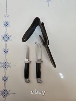 1988/89 Buck Fixed Blade Knife Set 117 With 116 CAPER+103 SKINNER / SHEATH Vintage
