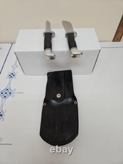 1988/89 Buck Fixed Blade Knife Set 117 With 116 CAPER+103 SKINNER / SHEATH Vintage