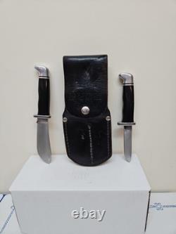 1988/89 Buck Fixed Blade Knife Set 117 With 116 CAPER+103 SKINNER / SHEATH Vintage