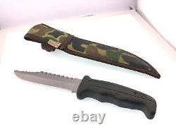 1988 Buck 639 Fieldmate Fixed Blade Knife with Camo Sheath Tough To Find