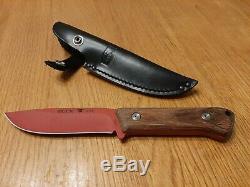 2015 Buck 104 USA Compadre Camp Knife Rare Red Blade With Sheath Never Used