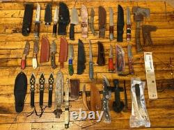 22pc Fixed Blade Hunting Knife Lot Marttiini Western USA Morakniv Hatchet Sheath