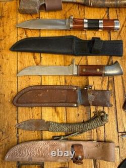 22pc Fixed Blade Hunting Knife Lot Marttiini Western USA Morakniv Hatchet Sheath