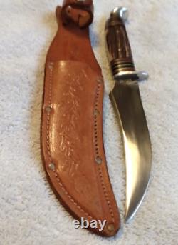 40`s West-Cut Stag/Antler Boulder Colo Hunting Knife withWestern Pat. # 1,967,479