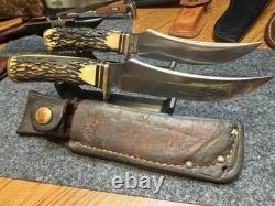 498 Schrade 49er Goldrush Vintage Fixed Blade Hunting Knife No Tang Stamp USA