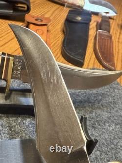 498 Schrade 49er Goldrush Vintage Fixed Blade Hunting Knife No Tang Stamp USA