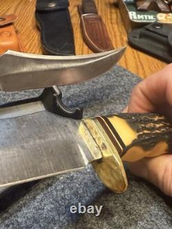 498 Schrade 49er Goldrush Vintage Fixed Blade Hunting Knife No Tang Stamp USA