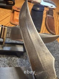 498 Schrade 49er Goldrush Vintage Fixed Blade Hunting Knife No Tang Stamp USA
