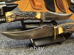 498 Schrade 49er Goldrush Vintage Fixed Blade Hunting Knife No Tang Stamp USA
