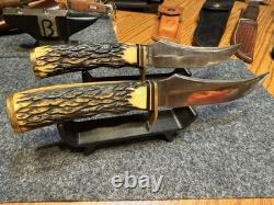 498 Schrade 49er Goldrush Vintage Fixed Blade Hunting Knife No Tang Stamp USA