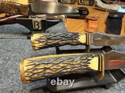 498 Schrade 49er Goldrush Vintage Fixed Blade Hunting Knife No Tang Stamp USA