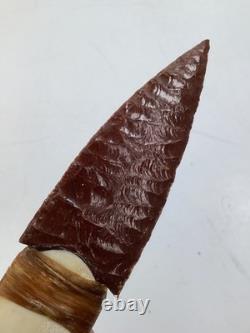 7 HAND made FRONTIER carved flint Bear paw hunting KNIFE 1 of a kind (B2)