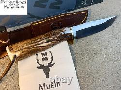 8-5/8 Overall Muela Of Spain Stainless Steel Braco Stag Handle Hunting Knife