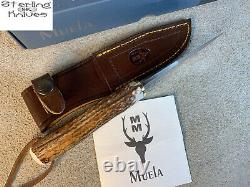 8-5/8 Overall Muela Of Spain Stainless Steel Braco Stag Handle Hunting Knife