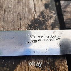 88g Okapi Hunting Knife Made in Germany With Original Leather Sheath 1960's Old