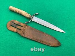 A. W. Wadsworth & Son Vintage Stag Dagger Bowie Fighter1905-36 Knife & Sheath