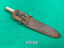 A. W. Wadsworth & Son Vintage Stag Dagger Bowie Fighter1905-36 Knife & Sheath