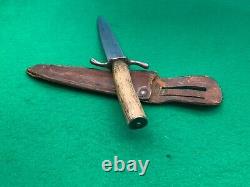 A. W. Wadsworth & Son Vintage Stag Dagger Bowie Fighter1905-36 Knife & Sheath