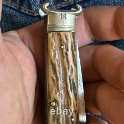 A. Wingen Jr. Solingen Germany Rare Shotgun Knife With Lockback Blade, 12-16 Gag