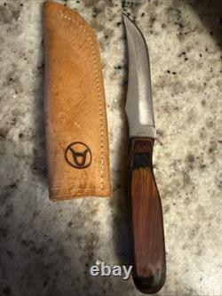 ANZA Knife Beautiful Wood Handle Fixed Blade 8 Total 4.25 Blade W Sheath