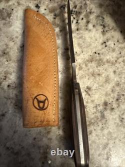 ANZA Knife Beautiful Wood Handle Fixed Blade 8 Total 4.25 Blade W Sheath