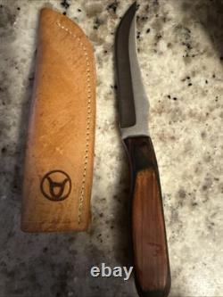 ANZA Knife Beautiful Wood Handle Fixed Blade 8 Total 4.25 Blade W Sheath