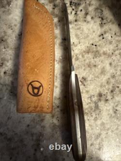 ANZA Knife Beautiful Wood Handle Fixed Blade 8 Total 4.25 Blade W Sheath