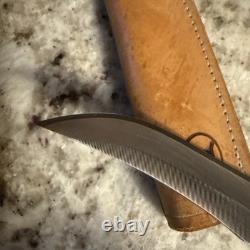 ANZA Knife Beautiful Wood Handle Fixed Blade 8 Total 4.25 Blade W Sheath