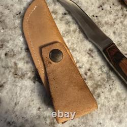 ANZA Knife Beautiful Wood Handle Fixed Blade 8 Total 4.25 Blade W Sheath