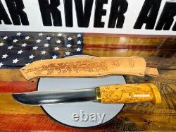 Ahti Tunturipuukko Hunting Knife Burl Handle, Fishing, Camping & Kitchen Knife