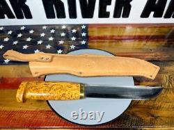 Ahti Tunturipuukko Hunting Knife Burl Handle, Fishing, Camping & Kitchen Knife