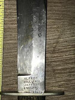 Alfred Williams Ebro fixed blade hunting fighting knife Sheffield England