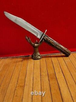 Antiq 1870's ALFRED WILLIAMS Sheffield 8.5/5 Blade Antler Stag Bowie Knife. OBO