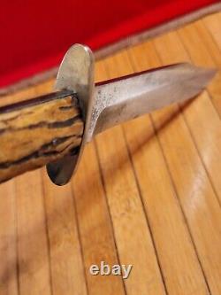 Antiq 1870's ALFRED WILLIAMS Sheffield 8.5/5 Blade Antler Stag Bowie Knife. OBO