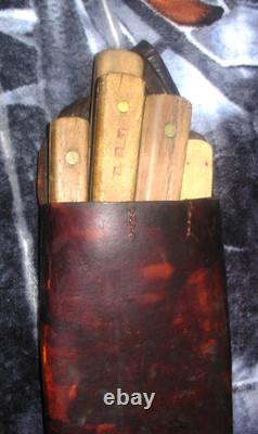 Antique Buffalo Hunter Knife Sheath-5 Vintage Butcher Knives-Re-enactments