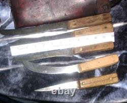 Antique Buffalo Hunter Knife Sheath-5 Vintage Butcher Knives-Re-enactments