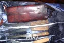 Antique Buffalo Hunter Knife Sheath-5 Vintage Butcher Knives-Re-enactments