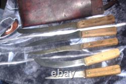 Antique Buffalo Hunter Knife Sheath-5 Vintage Butcher Knives-Re-enactments