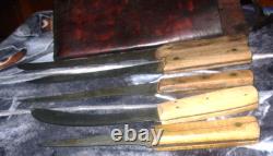 Antique Buffalo Hunter Knife Sheath-5 Vintage Butcher Knives-Re-enactments