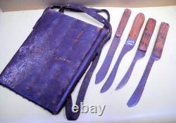 Antique Buffalo Hunter Knife Sheath-5 Vintage Butcher Knives-Re-enactments
