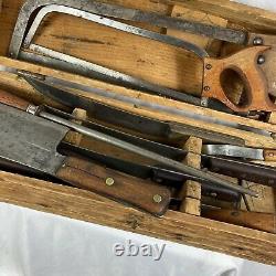 Antique Butcher Field Dressing Set 15 Piece Knives Foster Bros Dexter Hunting