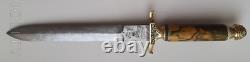 Antique Dagger Knife Hunting Double Head Eagle Fixed Metal Handle Rare Old 19th