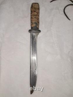 Antique Knife Fixed Blade Sheath Leather Primitive EXTREMELY SHARP collectible
