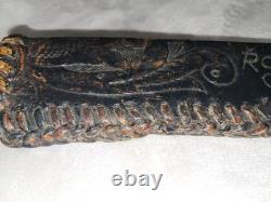 Antique Knife Fixed Blade Sheath Leather Primitive EXTREMELY SHARP collectible