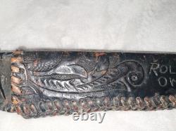 Antique Knife Fixed Blade Sheath Leather Primitive EXTREMELY SHARP collectible