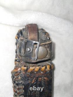 Antique Knife Fixed Blade Sheath Leather Primitive EXTREMELY SHARP collectible